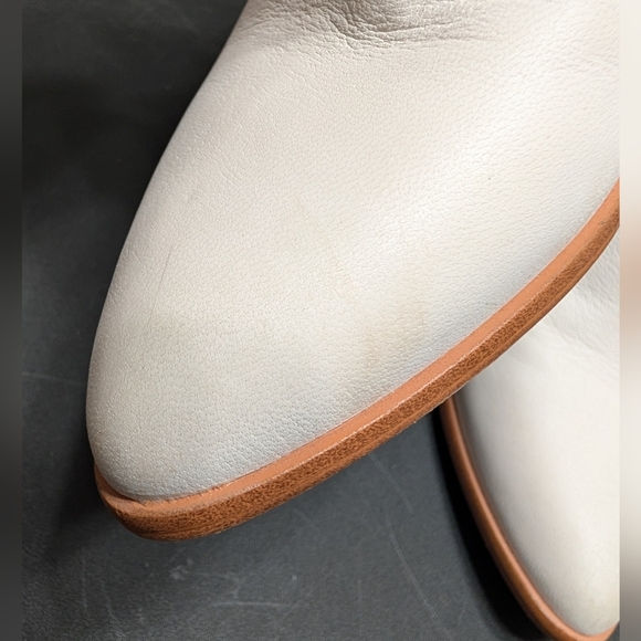 Frye Reina White Leather Pointed Toe Western Block Stack Heel Ankle Booties 9.5M - Picture 6 of 16